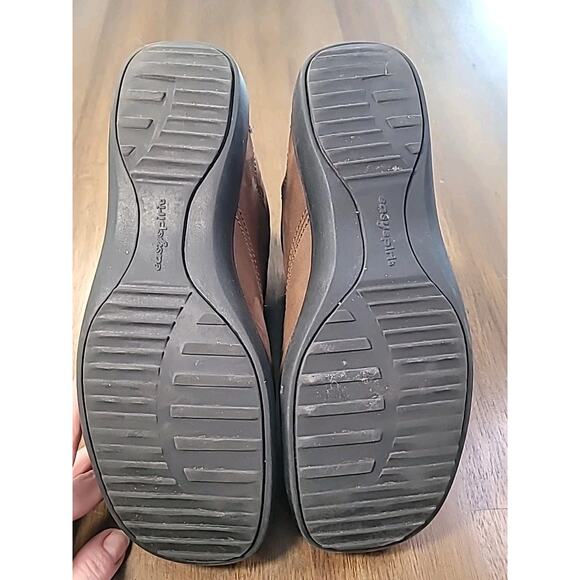 Easy Spirit Brown Leather Slip-On Wedge Loafer Booties 8M GUC - Picture 8 of 11